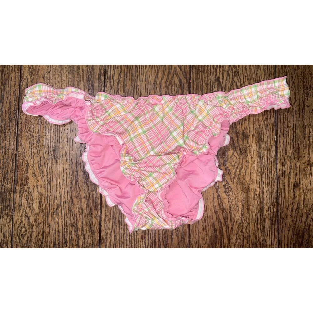 strawberry plaid pinky cheeky bikini  bottom frankies bikinis XL